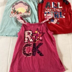 75-Lot of Three Girls Graphic Sleeveless Tank Tops Size 4T Various